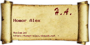 Homor Alex névjegykártya